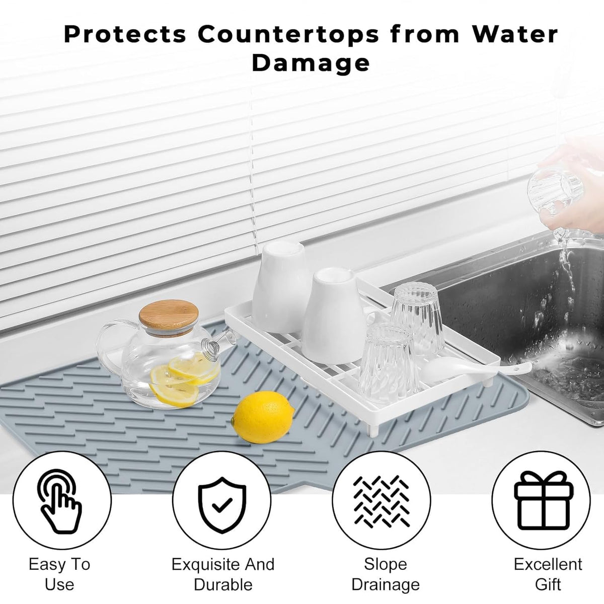 Iconcart™ Premium Silicone Kitchen Drying Mat