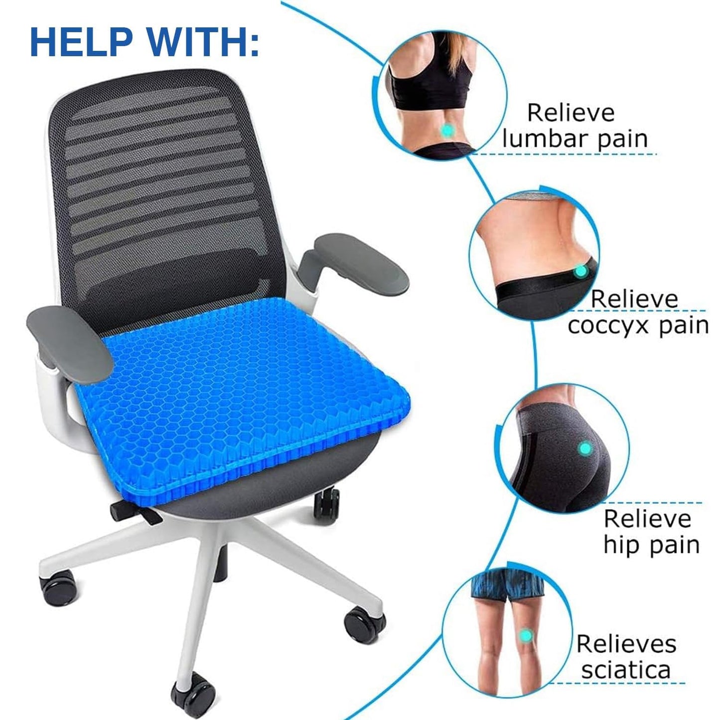Iconcart™ Honeycomb Gel Seat Cushion