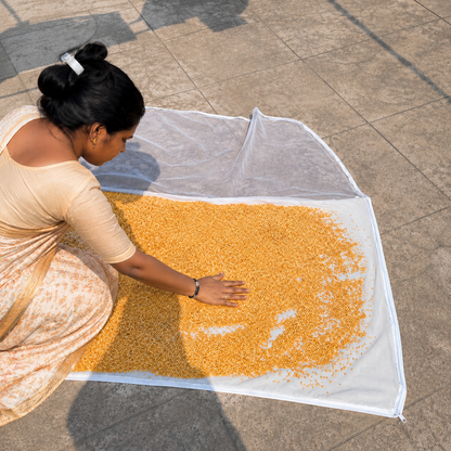 Iconcart™ Premium Cotton Food Drying Cloth with Protective Mesh Net