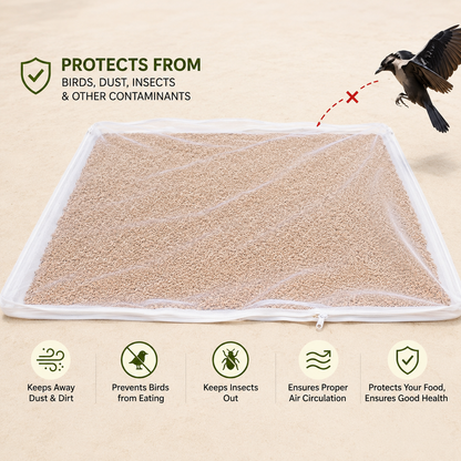 Iconcart™ Premium Cotton Food Drying Cloth with Protective Mesh Net